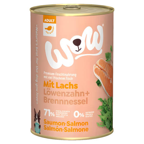 Wow Dog Adult Lachs 400 g - 6 Stück