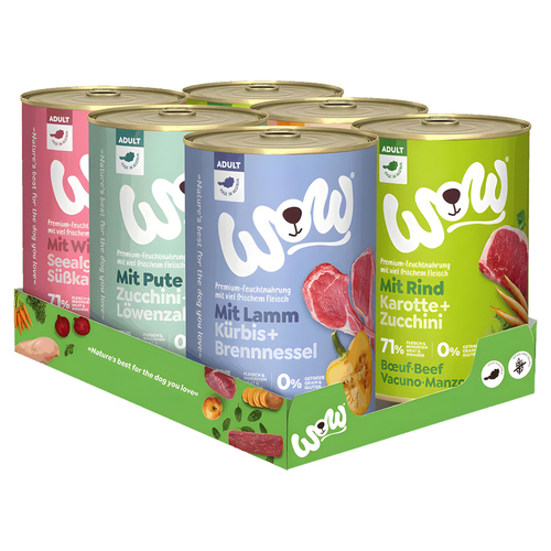Wow Dog Adult Multipack 6 x 400 g