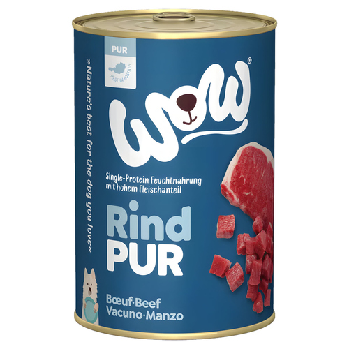 Wow Dog Adult Pur Rind 400 g - 6 Stück