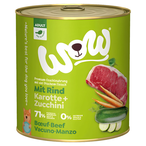 Wow Dog Adult Rind 800 g - 6 Stück