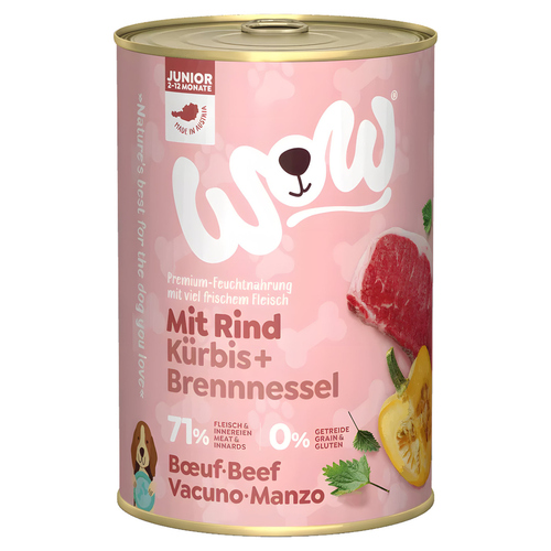 Wow Dog Junior Rind 400 g - 6 Stück
