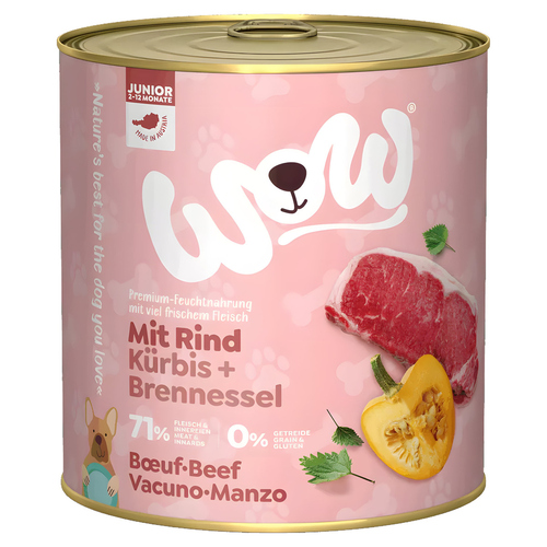 Wow Dog Junior Rind 800 g - 6 Stück