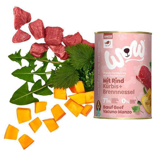 weitere Abbildung Wow Dog Junior Rind 800 g - 6 Stck