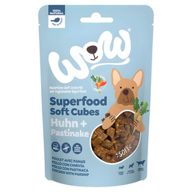 Abbildung Wow Dog Superfood Soft Cubes Huhn mit Pastinake 150 g