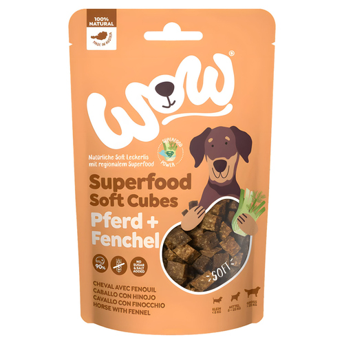 Wow Dog Superfood Soft Cubes Pferd mit Fenchel 150 g