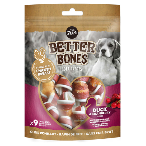 Zeus BetterBones Small Chicken Bones mit Ente & Cranberry - 9 Stück