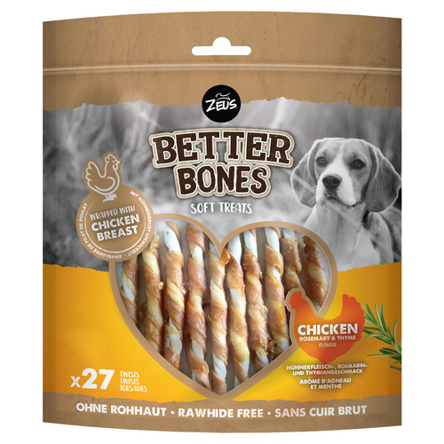Zeus BetterBones Twists mit Hühnchen, Rosmarin & Thymian - 27er Pack