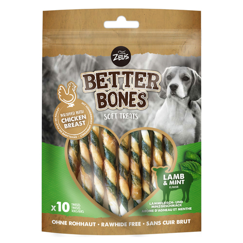 Zeus BetterBones Twists mit Lamm & Minze - 10 Stück