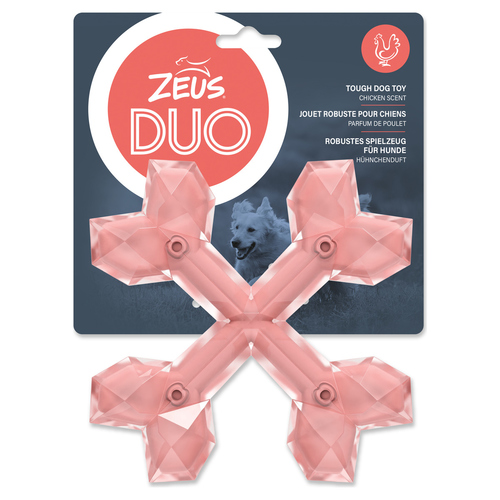 Zeus Duo Kreuz mit Hühnchenduft koralle