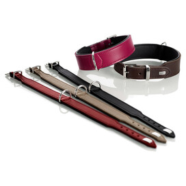 HUNTER Halsband Solid Education Duo – Geflochten, Cognac/Oliv, Größe 40, 2 Cm Breit