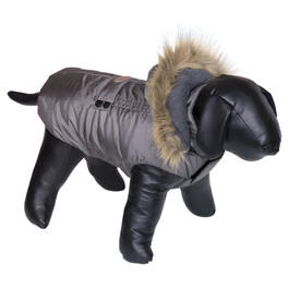 Nobby Hundemantel POLAR Camouflage Grau - Wasserabweisend, Mit Kapuze, Für Hunde Bis 44 Cm
