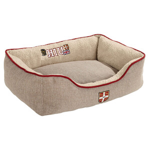 HUNTER Hundesofa Belluno, Farbe: Creme, Mit Robustem Strukturstoff, Vorwiegend Recycelte Materialien, Nachhaltig, Rutschhemmend, Stilvoll Und Modern, Größe: L