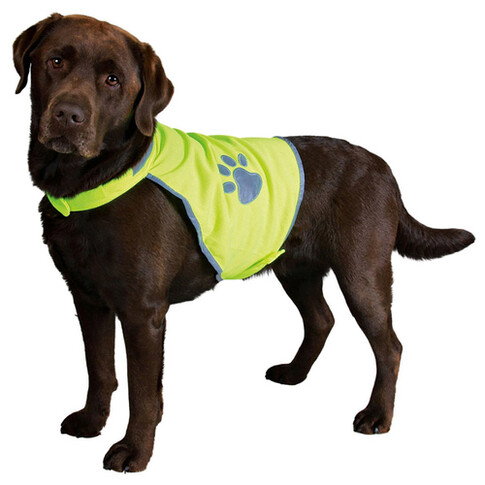Sicherheitsweste Hund reflektierend Wunschtext Klettverschluss gelb  Warnweste