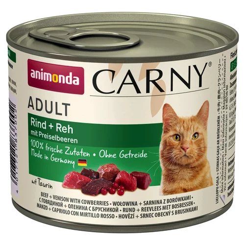 Animonda Carny Adult Rind + Reh mit Preiselbeeren 200 g - 6 Stück