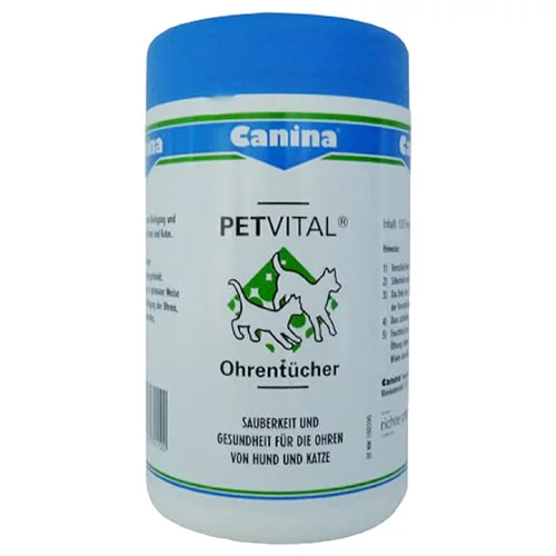 Canina Petvital Ohrentücher für Hunde 120 Stück