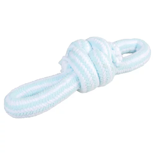 Duvo+ Hundespielzeug Puppy Soft Seil mit 2 Schlaufen blau/weiß