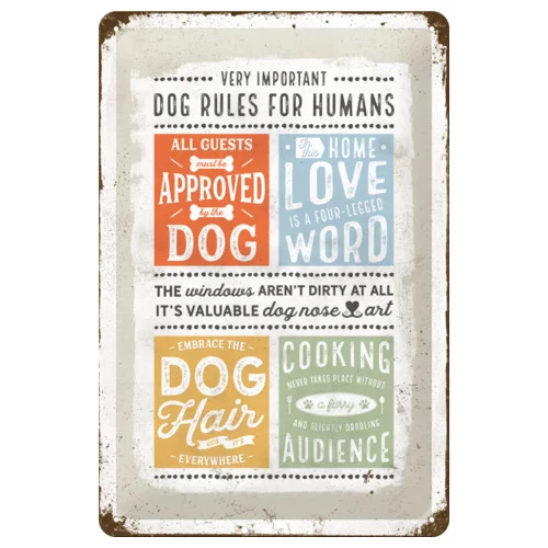 Nostalgic-Art Blechschild "Dog Rules" 20 x 30 cm